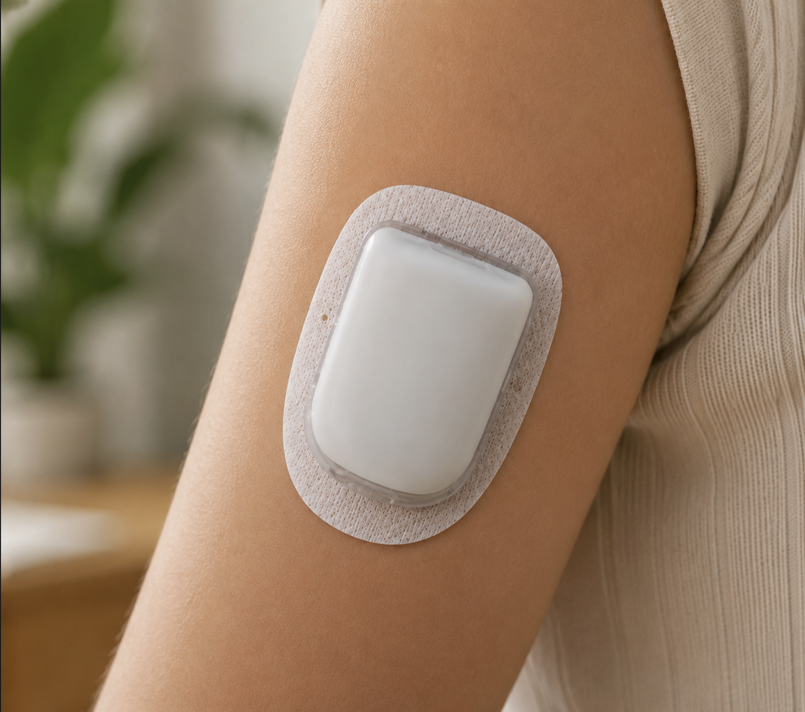 Wearable insulin pump secured with a custom adhesive component